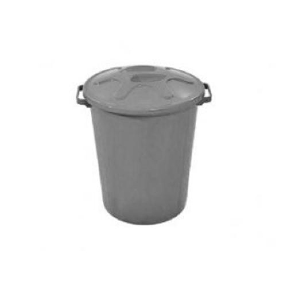 LIXEIRA PLASTICA C/ TAMPA CINZA 100L JSN