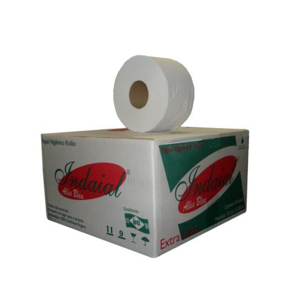 PAPEL HIGIENICO ROLAO LUXO FOLHA SIMPLES 300M INDAIAL C/08