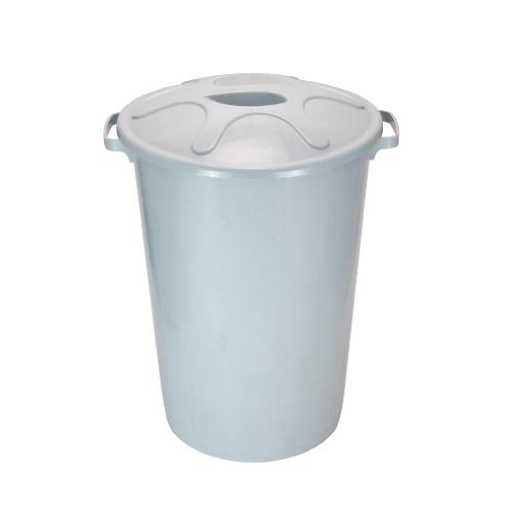 LIXEIRA PLASTICA C/ TAMPA BRANCA 60L JSN