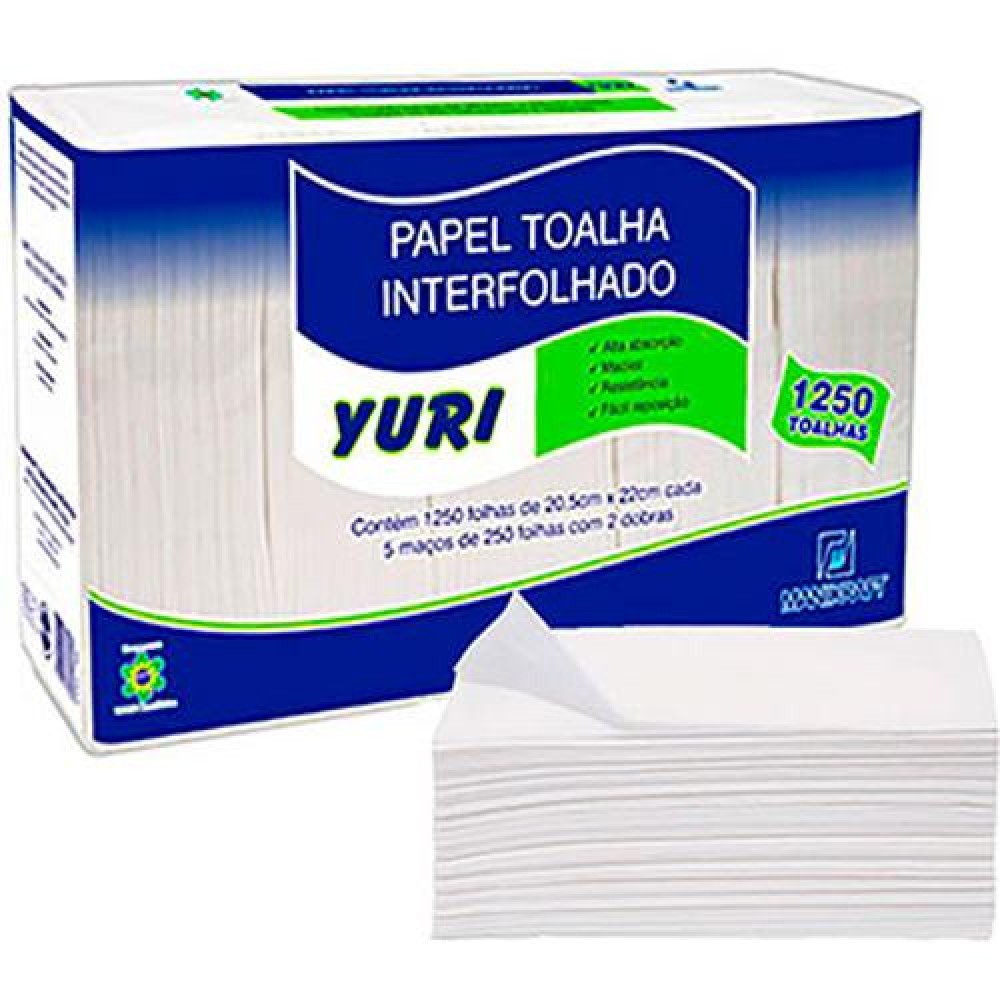 PAPEL TOALHA 2 DOBRAS YURI C/1250