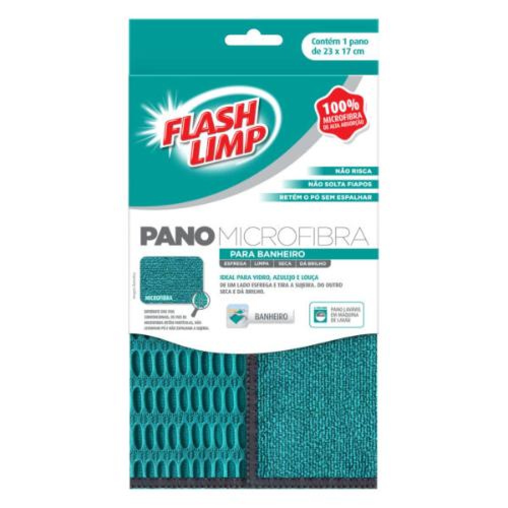 PANO MICROFIBRA BANHEIRO 23 X 17CM FLASHLIMP