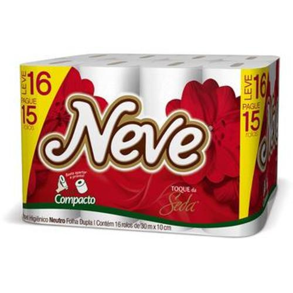 PAPEL HIGIENICO FOLHA DUPLA NEVE 30M C/16