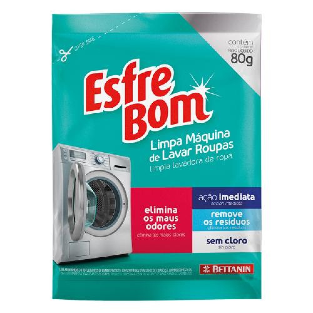LIMPA MAQUINA LAVAR ROUPA ESFREBOM 80G BETTANIN REF.4710