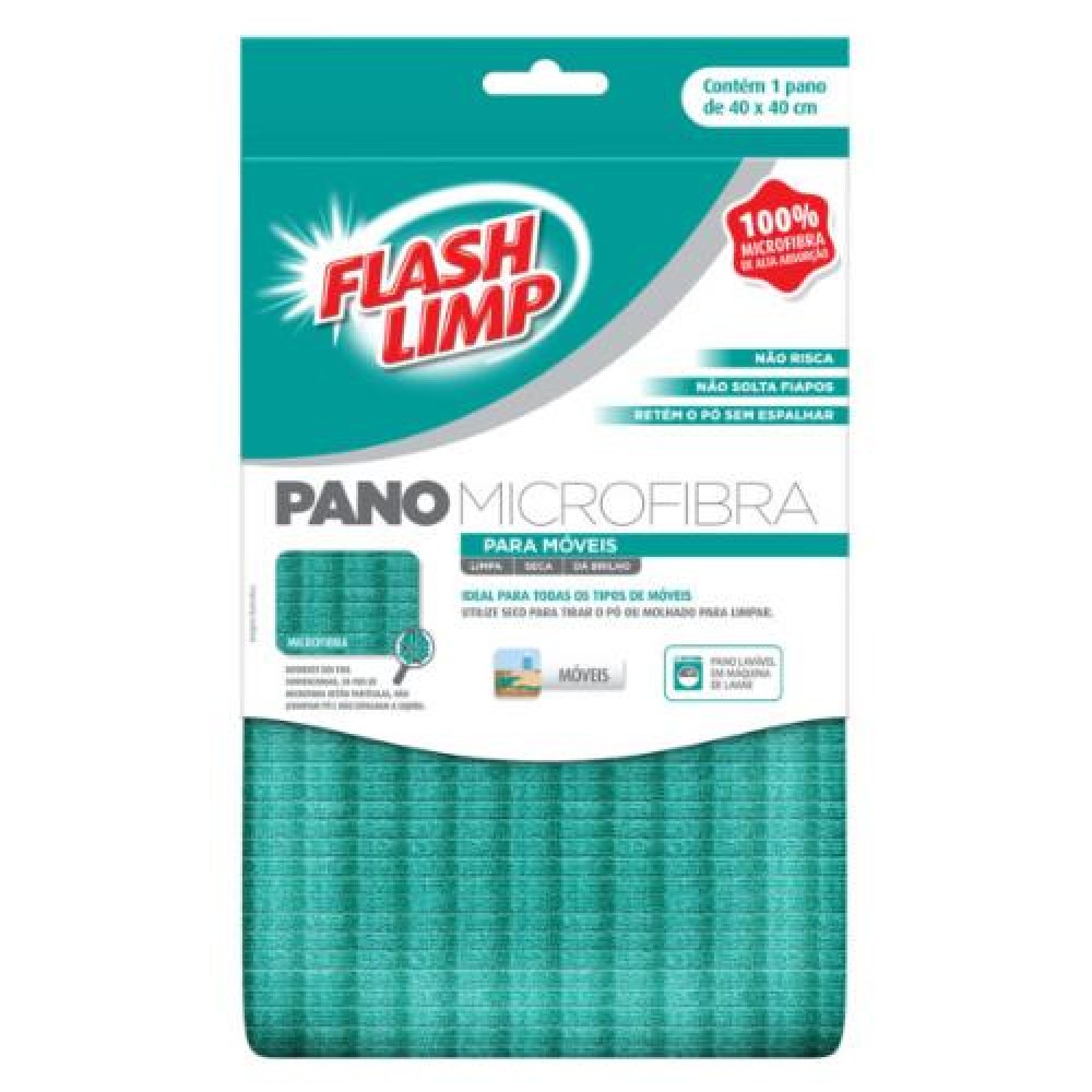 PANO MICROFIBRA MOVEIS 40 X 40CM FLASHLIMP