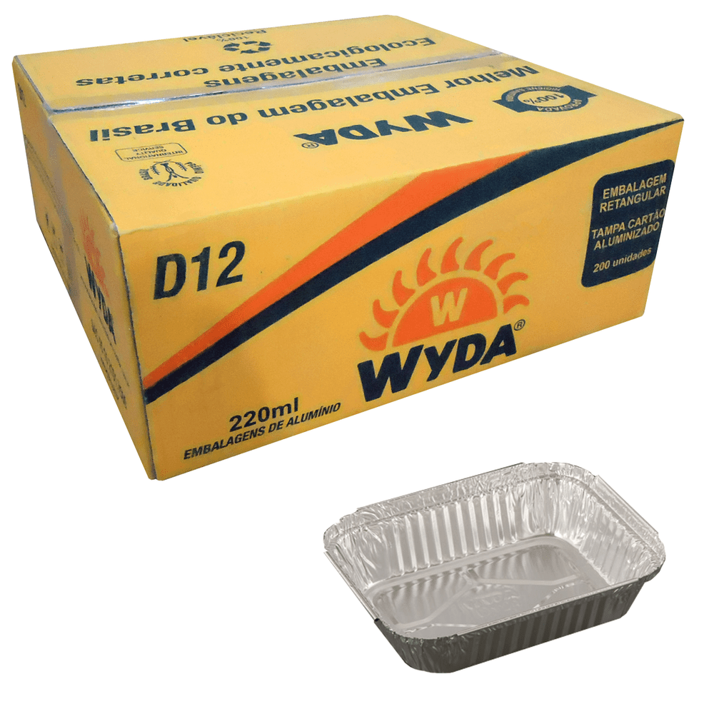 EMBALAGEM ALUMINIO 220ML WYDA C/200 REF.D12