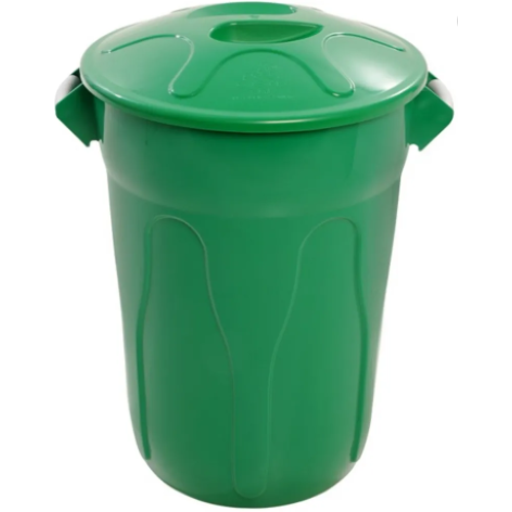 LIXEIRA PLASTICA C/ TAMPA VERDE 100L JSN