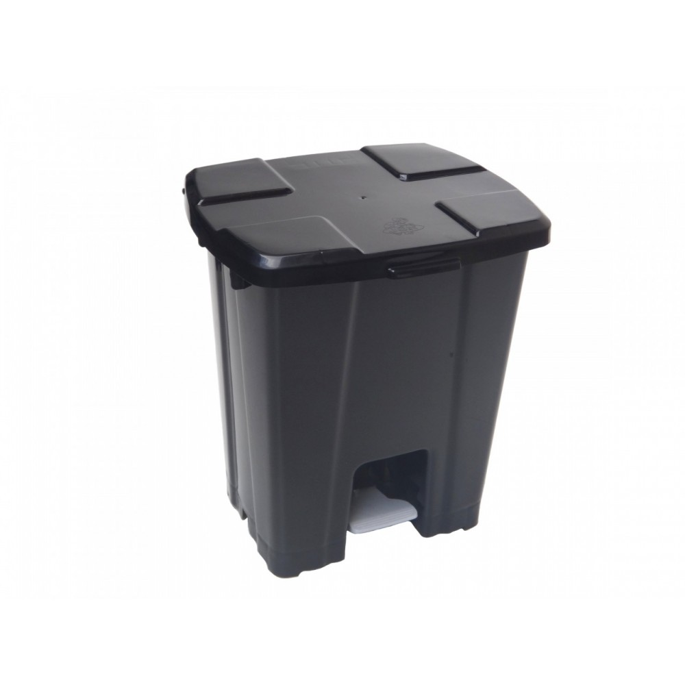 LIXEIRA PLASTICA C/ PEDAL PRETA 30L JSN REF.P30