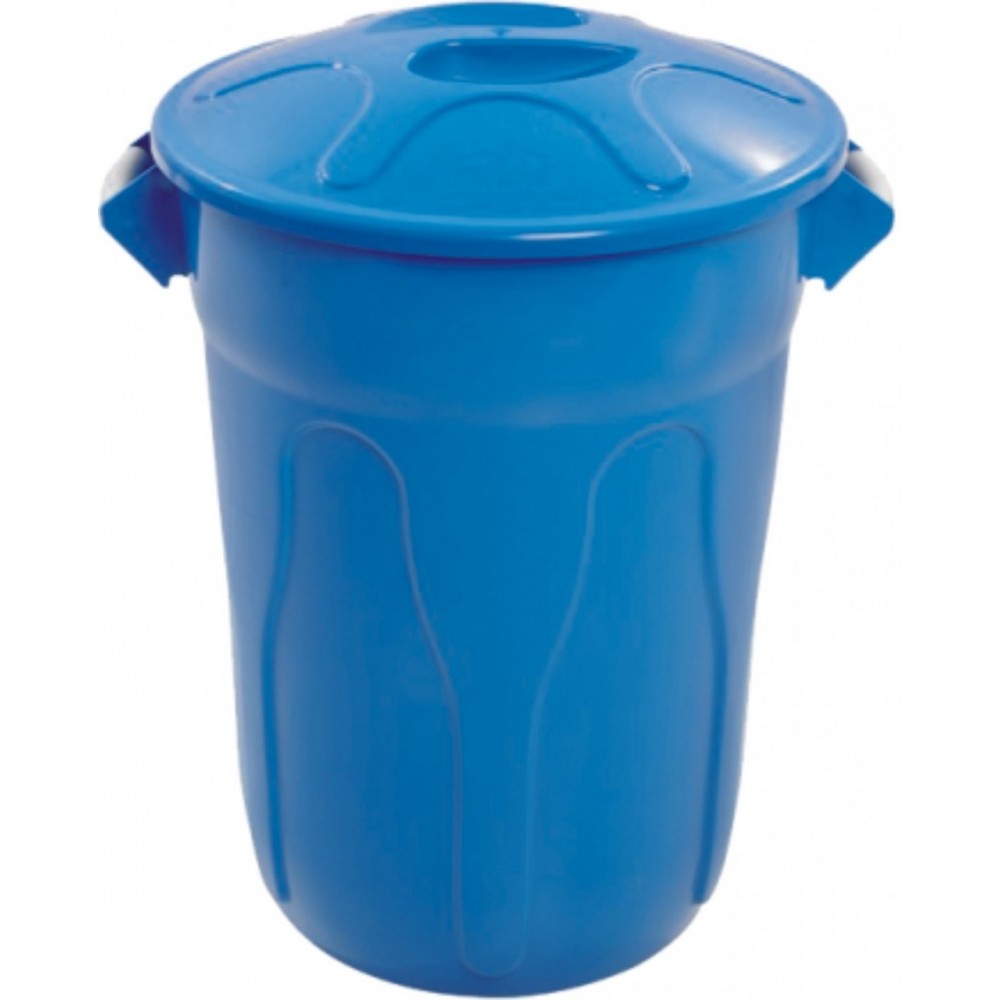 LIXEIRA PLASTICA C/ TAMPA AZUL 100L JSN