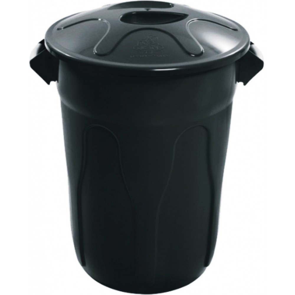 LIXEIRA PLASTICA C/ TAMPA PRETA 100L JSN