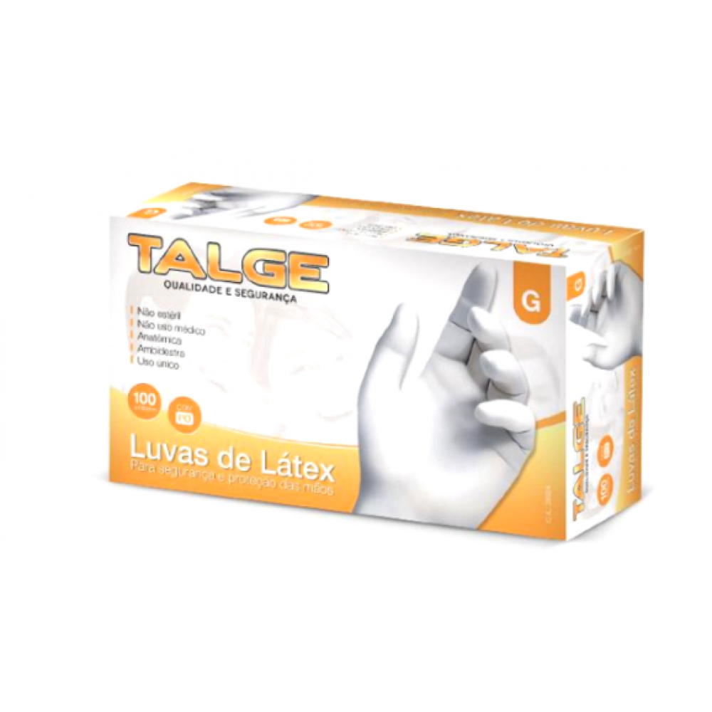 LUVA LATEX PROCEDIMENTO C/ PO GRANDE TALGE C/100