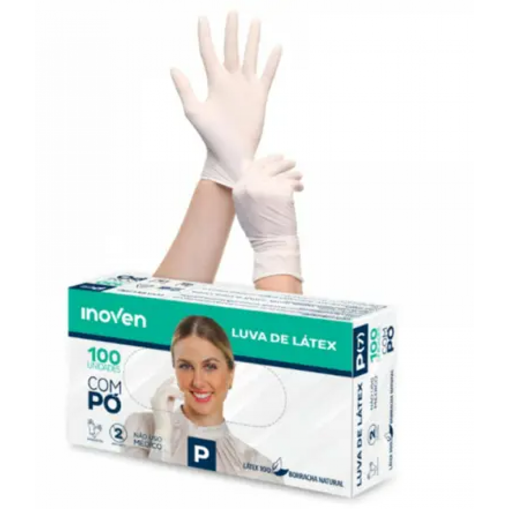 LUVA LATEX C/ PO PEQUENA INOVEN C/100
