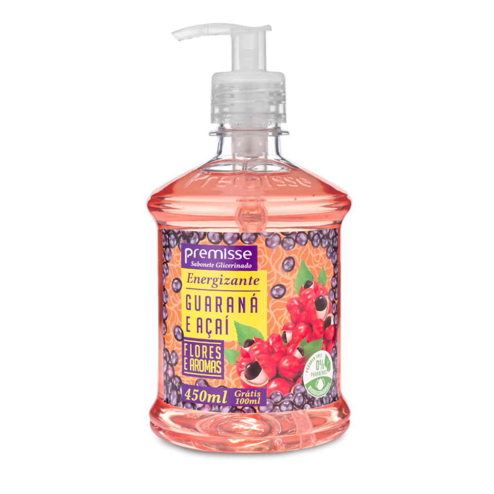 SABONETE LIQUIDO GUARANA E AÇAI 450ML PREMISSE