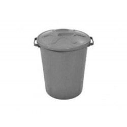LIXEIRA PLASTICA C/ TAMPA CINZA 100L JSN