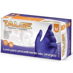 LUVA NITRILICA S/ PO AZUL MEDIA TALGE