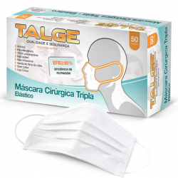 MASCARA DESCARTAVEL TRIPLA BRANCA TALGE C/50