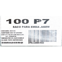 SACO LIXO PRETO BL REFORÇADO 7KG 100L C/100