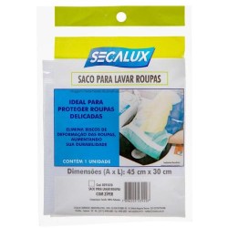 SACO LAVAR ROUPAS C/ ZIPER PEQUENA SECALUX REF.391020