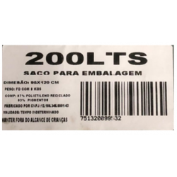 SACO LIXO PRETO REFORÇADO 4KG 200L C/25