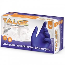 LUVA NITRILICA S/ PO AZUL GRANDE TALGE