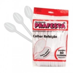 COLHER REFEIÇAO BRANCA PRAFESTA C/50