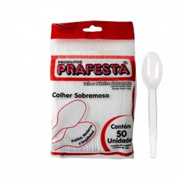 COLHER SOBREMESA BRANCA PRAFESTA C/50