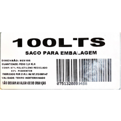 SACO LIXO PRETO BL REFORÇADO 2,5KG 100L C/25