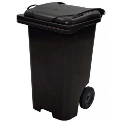 CONTEINER PLASTICO  C/ RODAS PRETO 120L JSN