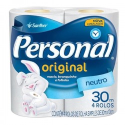 PAPEL HIGIENICO FOLHA SIMPLES PERSONAL C/04