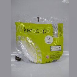 PRATO FUNDO DESCARTAVEL BRANCO 21CM KEROCOPO C/10
