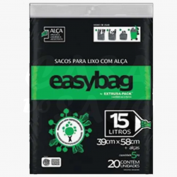 SACO LIXO PRETO C/ ALÇA 15L EASYBAG C/20