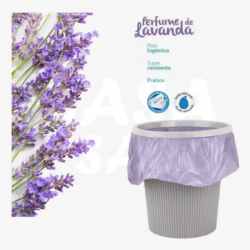 SACO LIXO ROXO PERFUMADO PIA E BANHEIRO 34X38CM PACK LIXO C/40